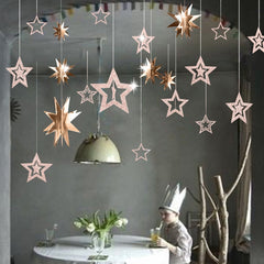 Qfdian dorm decoration ideas 7pcs/lot Twinkle Star Paper Pendant Garland Ornaments Christmas Decorations for Home New Year 2022 natal Noel Decor Navidad