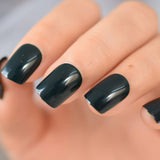 QFDIAN Beige French Nails White Tip Squoval False Nails Short Medium Size Ladies Artificial Manicure Tips for Daily Wear