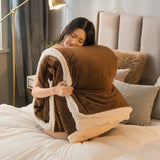Qfdian Winter Bed Blankets Solid Color Fleece Blankets Throws Adult Thick Warm Sofa Winter Blanket Super Soft Warm Duvet Cover Luxury