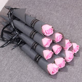 Qfdian valentines day gifts for her 10/5Pcs Soap Rose Bouquet Valentines Day Gift for Fridend Wedding Bouquet Home Decorations Holding Artificial Rose Flowers