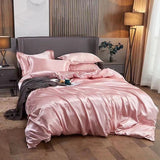 Qfdian Luxury Soft Bedding Set Home Textile Solid Color Bedroom Decor Duvet Cover Bed Sheet Bedding Covers Set Full King Size 4pcs