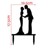 Qfdian Cozy apartment aesthetic valentines day decoration Bride And Groom Black Acrylic Cake Topper Wedding Decoration Mariage Party Supplies Adult Favors  Acrylic Cake Topper Wedding