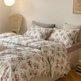 100% Natural Cotton Vintage Pastoral Flowers Girl Bedding Set Single Double Queen King Quilt/Duvet Cover Bed Linen Pillowcases