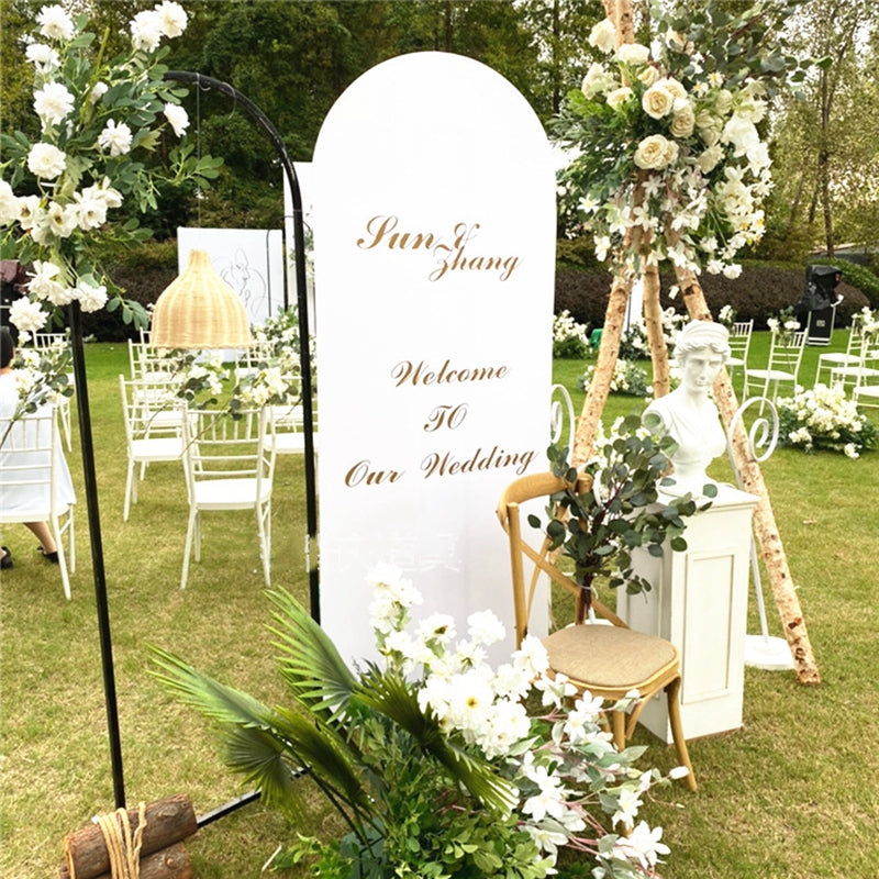 Qfdian Party decoration 3pcs/set Advertising stand Billboard Frame Wedding Backdrop Arch Stage Background Birthday Party Welcome Decor Iron Flower Shelf