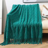 Qfdian Nordic Knit Plaid Blanket Super Soft Bohemia Blanket For Bed Sofa Cover Bedspread Plaid On The Sofa Decor Blankets With Tassel