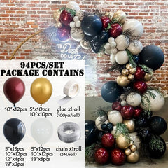 Qfdian wedding decorations hot sale new 94Pcs Valentines Day Balloons Garland Black Burgundy Red Balloon Arch Wedding Decorations Engagement Bachelor Party Supplies