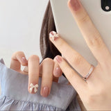 24Pcs false nails with designs cow and Blue Color cut design Fake Nail Shiny Gold Foil  artificial nails with glue for girls