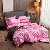 Qfdian Luxury Soft Bedding Set Home Textile Solid Color Bedroom Decor Duvet Cover Bed Sheet Bedding Covers Set Full King Size 4pcs