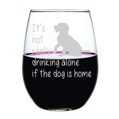 Qfdian Party gifts Party decoration hot sale new Personalized Drinkware Stemless Wine Glass 15 Oz. Perfect Dog Cat Lover Gift for Him Her Laser Engraved Drinking Alone Dog R2009