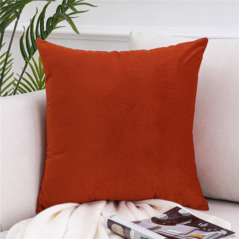 Qfdian Cozy apartment aesthetic valentines day decoration Solid Color Velvet Pillowcases Soft Cushion Covers Square Decorative Pillows For Sofa Bed Car Home Throw Pillow Christmas Gift