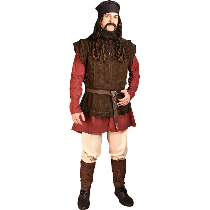 Qfdian halloween decorations halloween costumes halloween gift Medieval Vest Vikings Archer Costume Adult Chest Body Armor Suede Outfit Jerkin Coat Halloween For Men