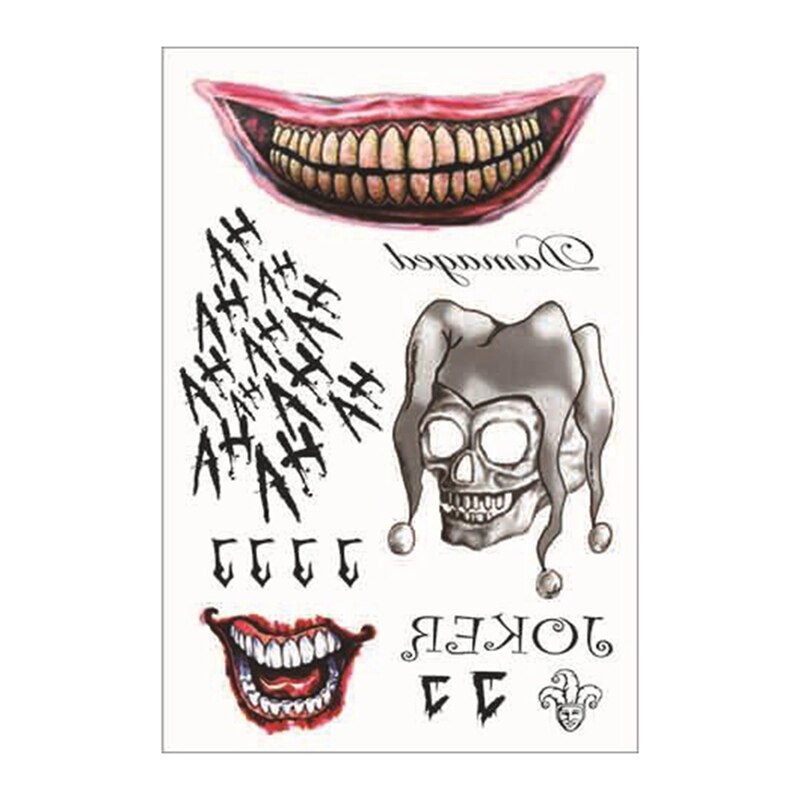 Qfdian tattoo halloween zombie scar stickers face festival vampire tattoo men women waterproof tatoo boys fake body arm sticker sexy