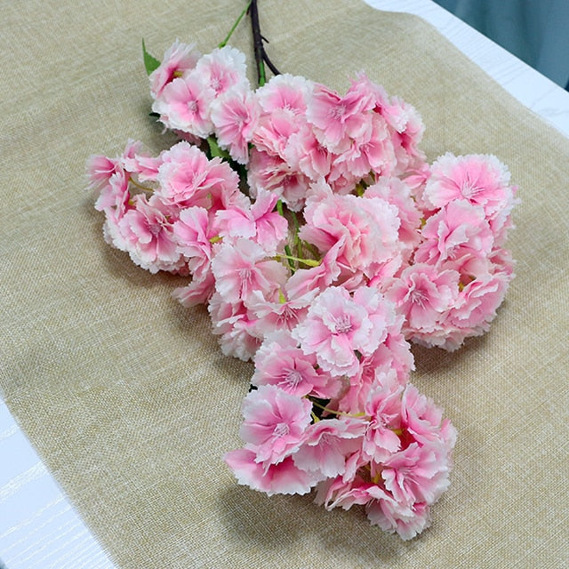 100cm Silk flowers Long-Peach Sakura Artificial flower Pink Wedding Decoration Cherry blossom branch for home Decor wedding Arch