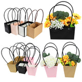Qfdian Party decoration hot sale new Portable Flower Box Waterproof Paper Handbag Gift Packaging Bag Florist Handy Flower Bags Wedding Party Favor Rose Storage Boxes