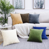 Qfdian Cozy apartment aesthetic valentines day decoration Solid Color Velvet Pillowcases Soft Cushion Covers Square Decorative Pillows For Sofa Bed Car Home Throw Pillow Christmas Gift