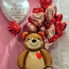 Qfdian Party decoration 91*65cm Love Bear Aluminum Foil Balloon Kids Birthday Party Wedding Decoration Baby Shower Helium Balloon Air Globos Supplies