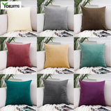 Qfdian Cozy apartment aesthetic valentines day decoration Solid Color Velvet Pillowcases Soft Cushion Covers Square Decorative Pillows For Sofa Bed Car Home Throw Pillow Christmas Gift