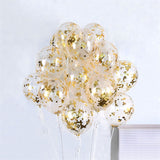 Qfdian valentines day gifts for her 10/20pcs Rose Gold Confetti Balloons Transparent Latex Balloon Christmas Wedding Baby Shower Decoration Birthday Party Supplies