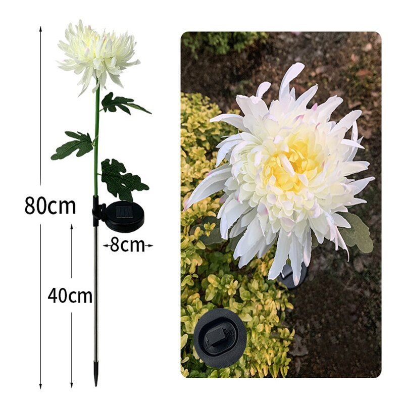 Qfdian valentines day gifts for her Outdoor Solar Lights Waterproof Solar Light Chrysanthemum Garden Light Lawn Decorative Flower Lamp Christmas Lights Solar Lamp