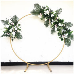 Qfdian Party decoration Metal Circle Round Arch Balloon Flower Iron Ring Background Arch Frame Stand Wedding Mariage Birthday Party Backdrop Decor