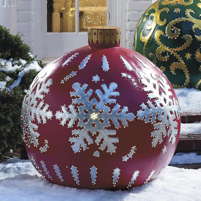 Qfdian Christmas decor ideas 60cm Christmas Balls Christmas Tree Decorations Christmas Gift Xmas Hristmas Decorations for Home Outdoor PVC Inflatable Toys