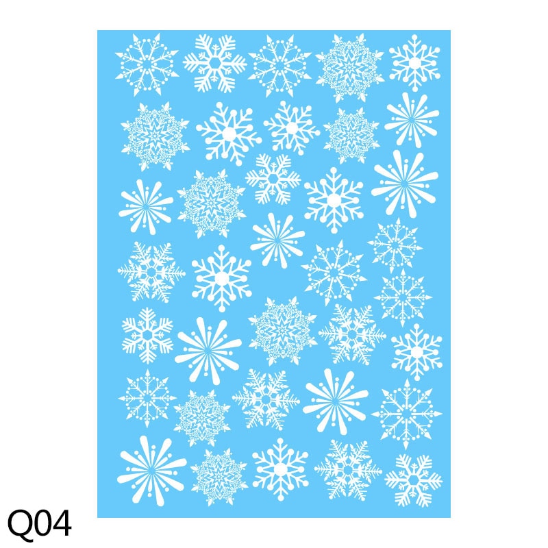 Qfdian CHRISTMAS decorations 1 Sheet Merry Christmas Snowflake Snowman Window Sticker Christmas Wall Stickers Kids Room Wall Decals