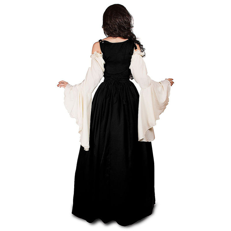 Qfdian S-6XL Medieval Punk Dress Cosplay Halloween Costumes Women Palace Carnival Party Disguise Princess Female Victorian Vestido Robe