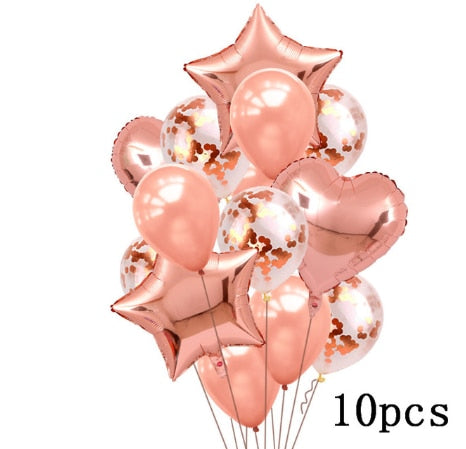 Qfdian Party gifts Party decoration hot sale new 1 set Rose Gold happy birthday letter foil bolloon wedding birthday party globes baby shower anniversary party decors supplies