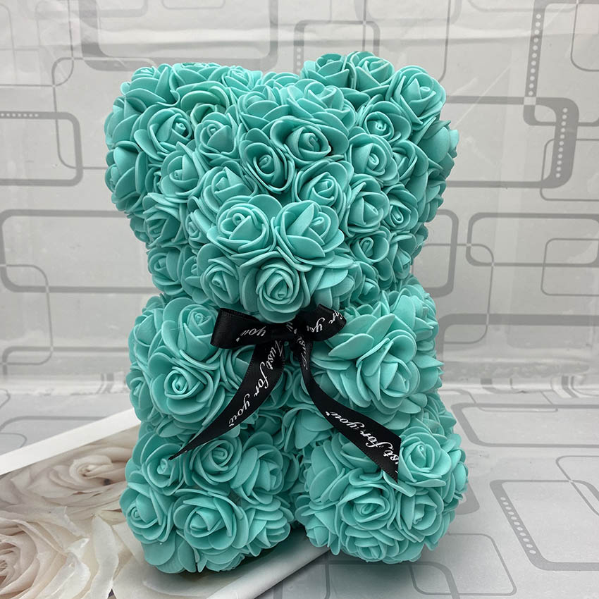 Qfdian valentines day gifts for her 40cm Rose Bear Heart Artificial Flower Rose Teddy Bear For Women Valentine's Wedding Birthday Christmas Gift