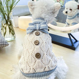 Qfdian Pet Outfits Classic Dog Winter Sweater with Tie Thick Weaving Warm Pet Cat Clothing Lovely Princess New Year Coat Christmas Dog Clothes