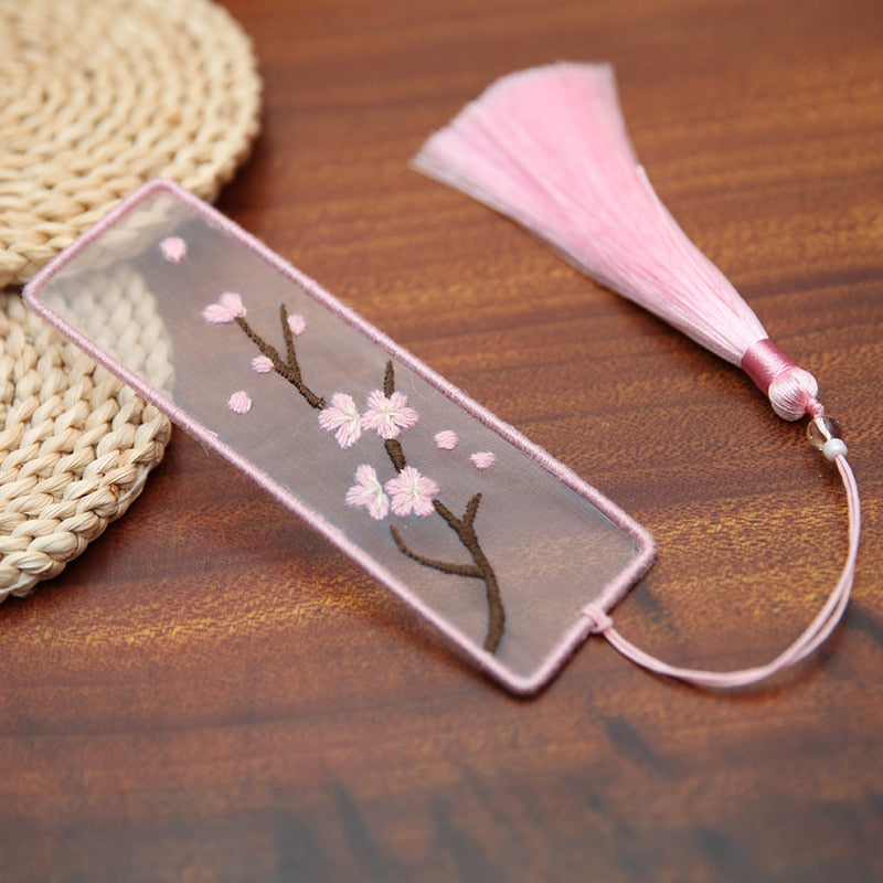 Qfdian gifts for women hot sale new Bookmarks Cross-stitch Plum Blossom Diy Embroidery Peace and Blessing Pouch Stitch for Needlework Needle Minder Organizer Craft