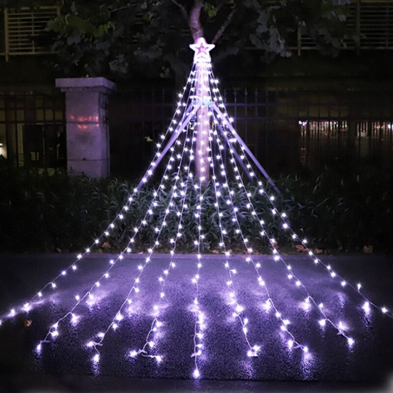 Qfdian Party decoration Party gifts hot sale new 288LED Stars Christmas Fairy Lights String Curtain Lights Outdoor For Garden New Year Party Decoration Lawn Lamp US Plug/EU Plug