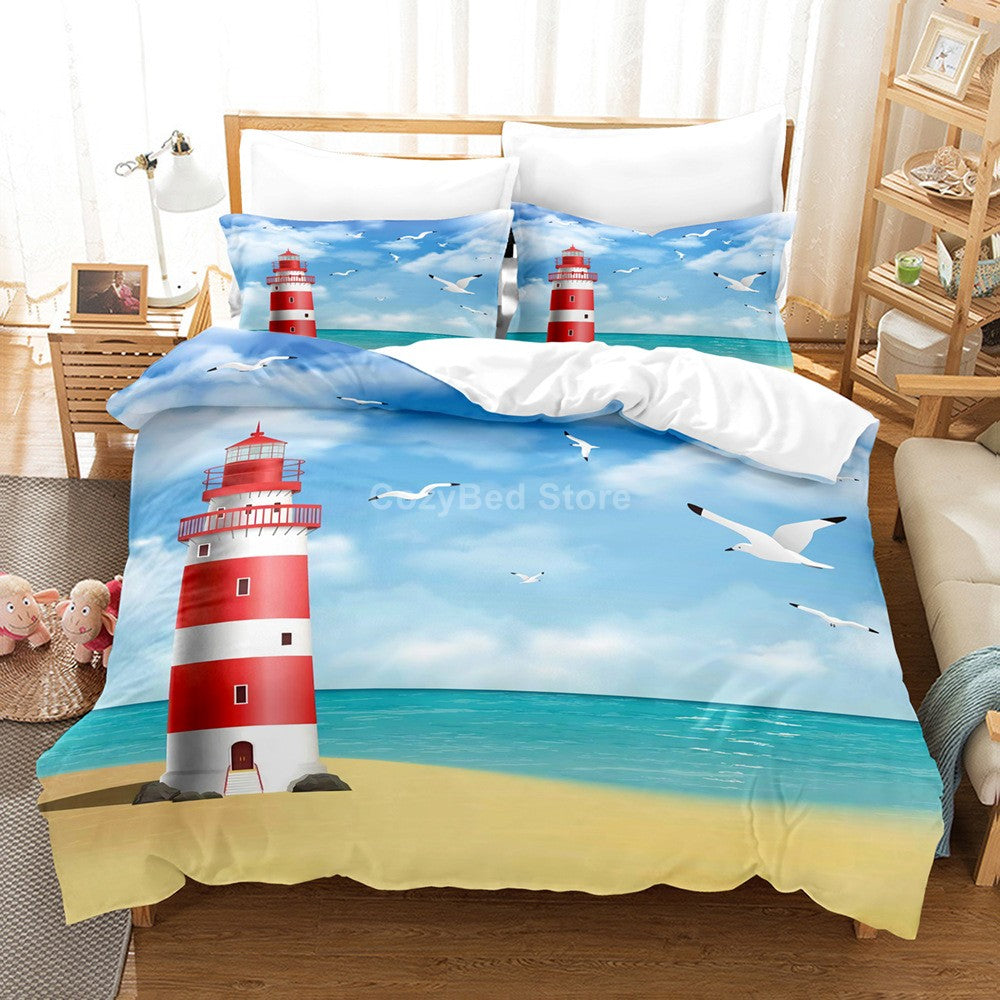 Marine Anchor Bedding Set Ocean Sea 3d Duvet Cover Sets Comforter Bed Linen Twin Queen King Single Size Blue Ship Vessel Kids