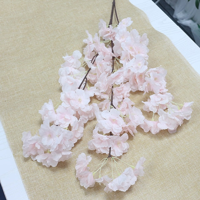 100cm Silk flowers Long-Peach Sakura Artificial flower Pink Wedding Decoration Cherry blossom branch for home Decor wedding Arch