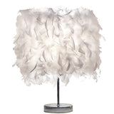 Qfdian Cozy apartment aesthetic hot sale new New LED Nordic Simple And Stylish Feather Table Lamp Warm Light Tree Feather Lampshade Wedding Bedroom  Dinner Party Home Decor