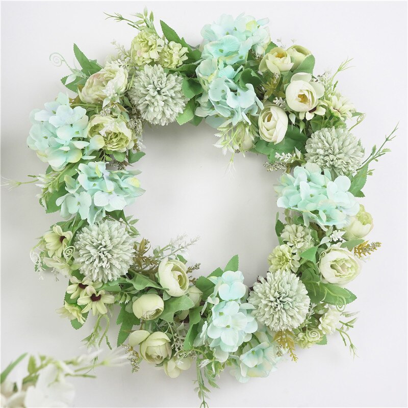 Qfdian wedding decorations hot sale new 30cm/40cm multiple styles Silk Peony Artificial Flowers Wreaths Door Perfect simulation Garland For Wedding Home Partydecoration