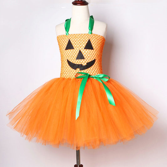 Qfdian halloween decorations halloween costumes Pumpkin Dresses for Baby Girls Tutu Dress with Witch Hat Halloween Costume for Kids Girl Pumpkin Clothes for Carnival Party