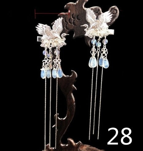 Qfdian gifts for women hot sale new HANFU 1set Vintage Chinese Traditional hanfu Butterfly Hairpin Classic Retro Hair Stick Fashion Women Elegant Hair Pin Accessories