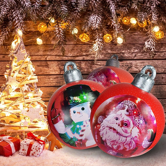 Qfdian Christmas decor ideas 60cm Christmas Balls Christmas Tree Decorations Christmas Gift Xmas Hristmas Decorations for Home Outdoor PVC Inflatable Toys