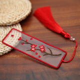 Qfdian gifts for women hot sale new Bookmarks Cross-stitch Plum Blossom Diy Embroidery Peace and Blessing Pouch Stitch for Needlework Needle Minder Organizer Craft