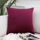 Qfdian Cozy apartment aesthetic valentines day decoration Solid Color Velvet Pillowcases Soft Cushion Covers Square Decorative Pillows For Sofa Bed Car Home Throw Pillow Christmas Gift