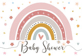 Qfdian Party decoration hot sale new Boho Rainbow Birthday Party Decoration Backdrop Pink Bohemian Heart Girl Baby Shower Photography Background Photo Studio Banner