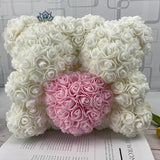 Qfdian valentines day gifts for her Artificial Flowers Rose Bear Multicolor Plastic Foam Rose Teddy Bear Girlfriend Valentines Day Gift Birthday Party Decoration