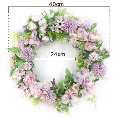 Qfdian wedding decorations hot sale new 30cm/40cm multiple styles Silk Peony Artificial Flowers Wreaths Door Perfect simulation Garland For Wedding Home Partydecoration