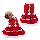 qfdian pet christmas coat clothes dog dress winter perro Xmas dress red sweatshirt Vest Pets Cat Warm dress