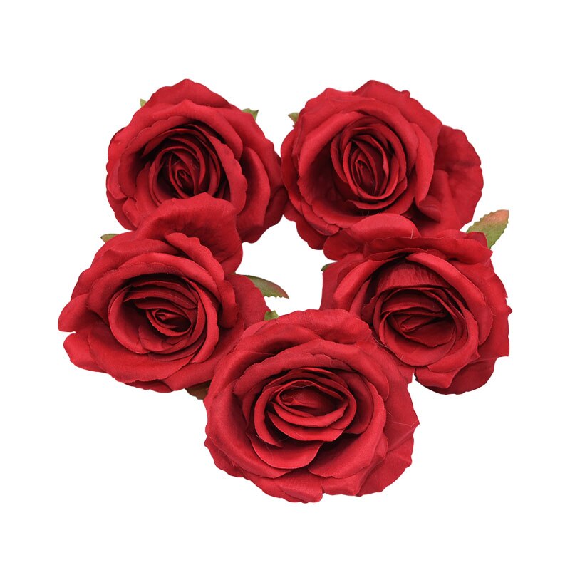 Qfdian Party decoration 30P Silk Rose Artificial Flower Heads for Decoration Wedding Flower Arrangement Birthday Baby Shower Party Floral Backdrop Decor