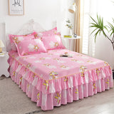 Qfdian 3 Pcs Bed Sheets Beding Mattresses Cover Fitted Sheet  Bedspreads Skirt Queen Size Full Double Fitted 2 Seater Pillowcase Euro