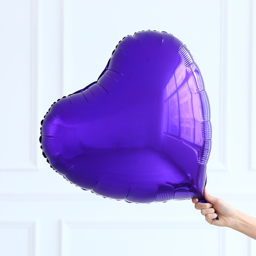 Qfdian valentines day gifts for her 24inch Heart love Balloons шарики Inflatable Foil Balloon for Wedding Valentine Day Decorations Helium Ballon I love you Globos