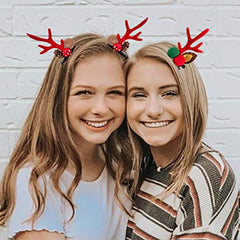 Qfdian Christmas decor ideas 2pcs Cute Deer Ear Hairpins Christmas Barrettes Hair Decorationd 2023 Beautiful Deer Antlers Hair Clips Hair Accessories Girls Gift