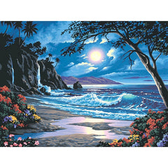 Qfdian Scenery DIY 5D Diamond Painting Full Round Resin Mosaic Landscape Diamond Embroidery Picture Rhinestone Home Decor Gift